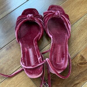 Loeffler Randall Red Velvet Knotted Sandals